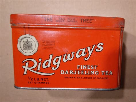 Tin Tea Box Vintage Famous Red Tea Box Ridgways 